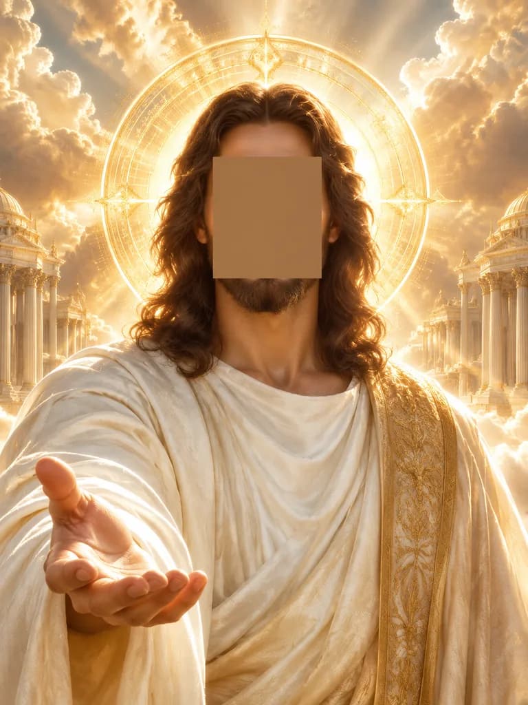 Divine Halo Portrait with Obscured Face
