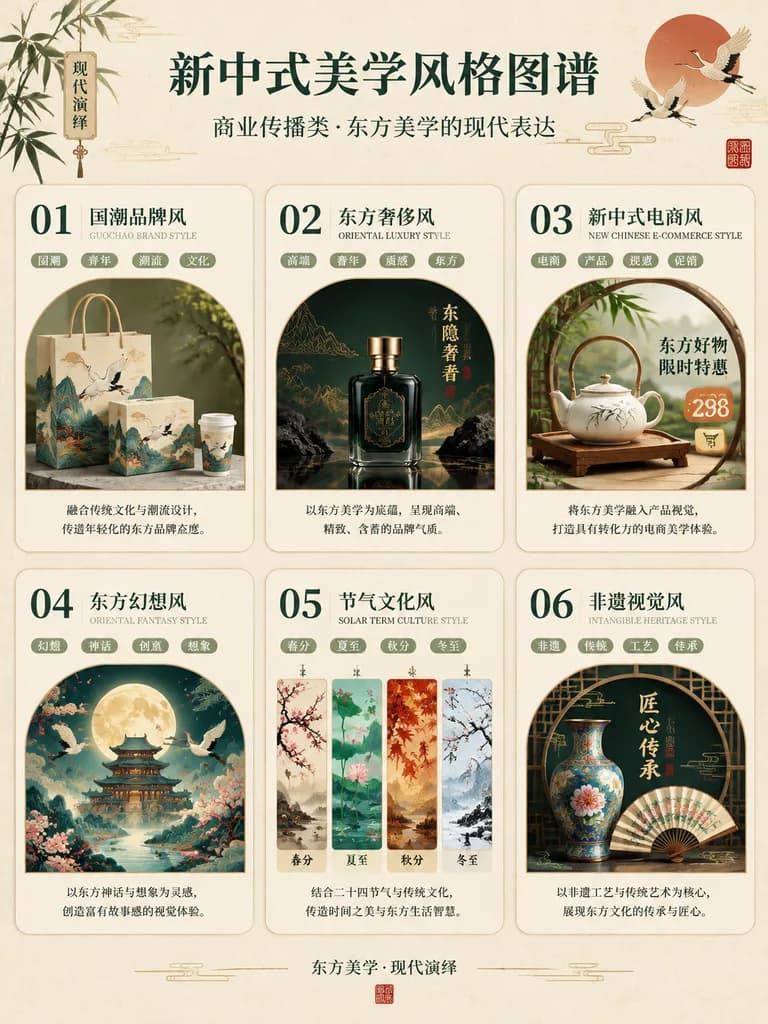 Modern Chinese Aesthetic Style Infographic