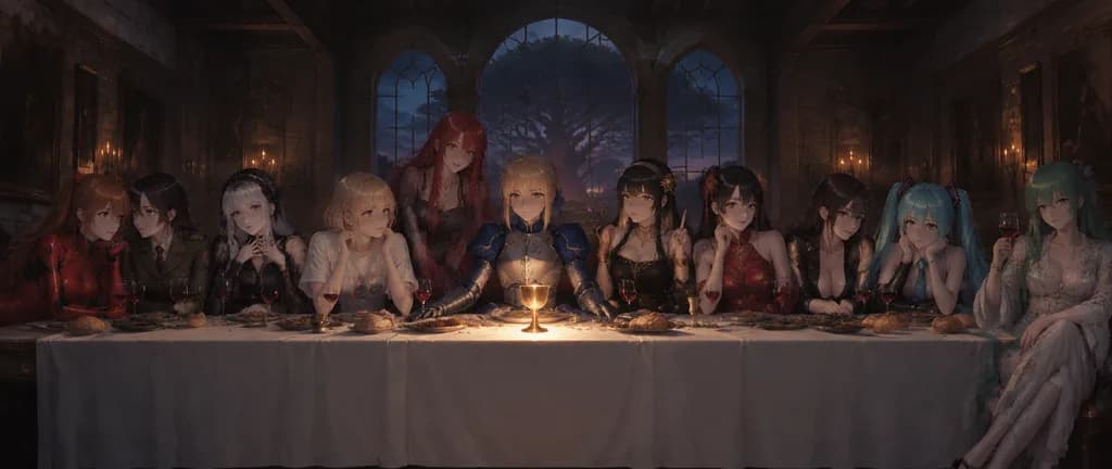 Anime Banquet in Last Supper Style