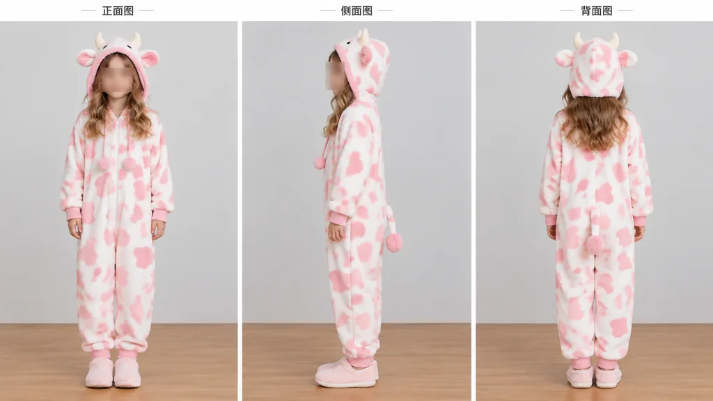 Kids Fleece Onesie Turnaround Sheet