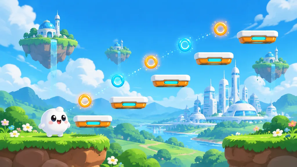 Fase de Plataforma Futurista em Estilo Cartoon