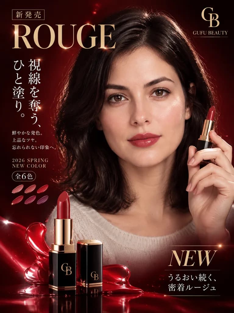 Anime Luxury Lipstick Campaign Poster