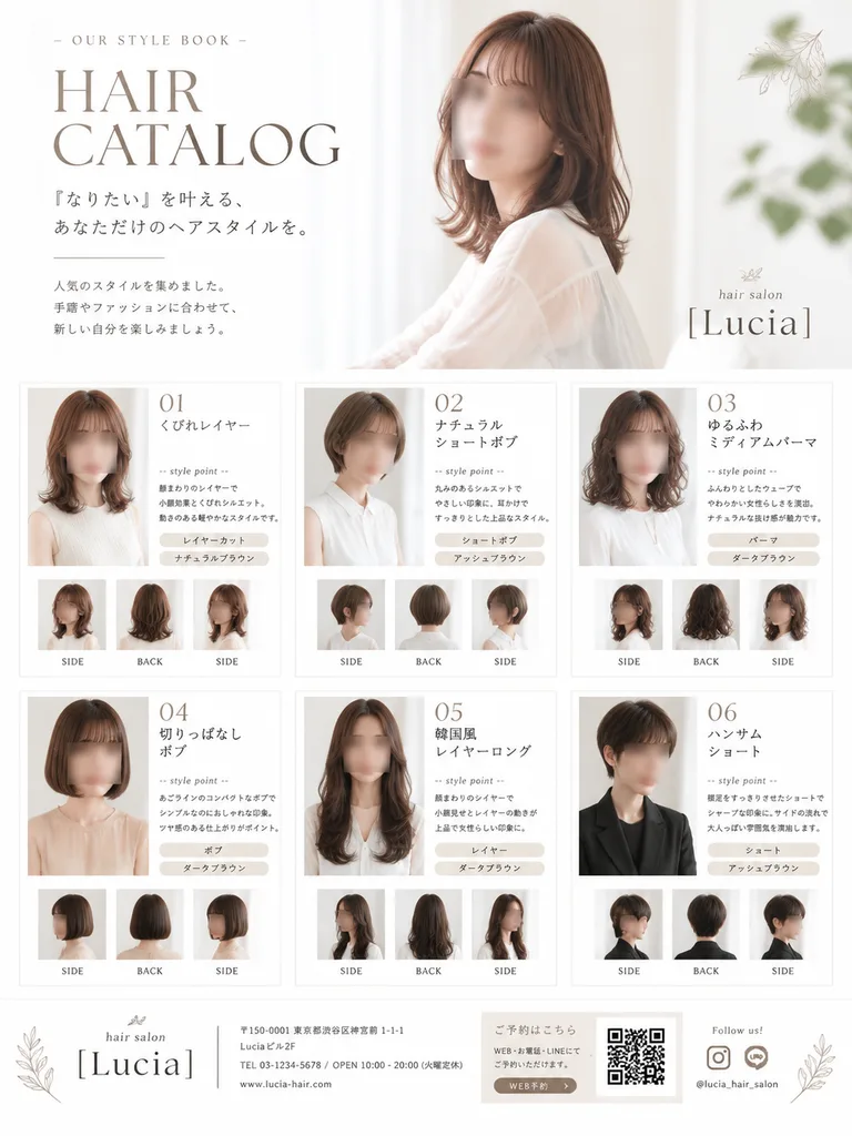 Japanese Beauty Salon Hair Catalog Poster