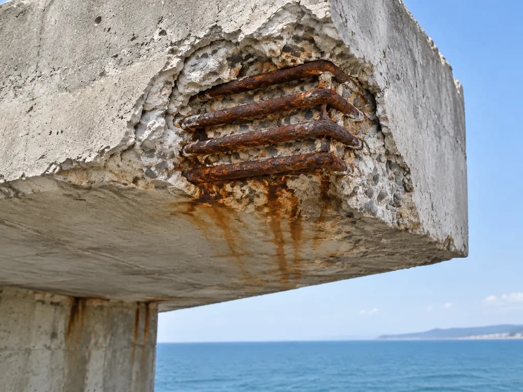 Coastal Concrete Spalling and Corrosion Damage