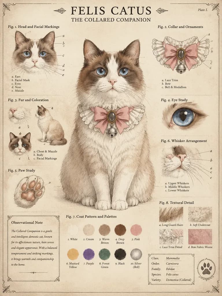 Vintage Zoological Cat Study Plate