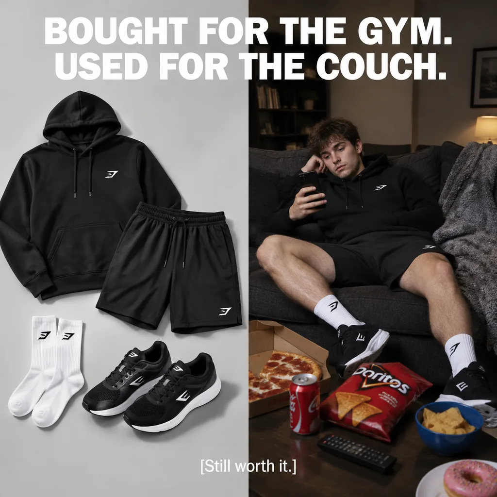 Split-Screen Athleisure Lifestyle Ad