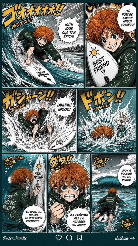 衝浪翻板漫畫故事海報