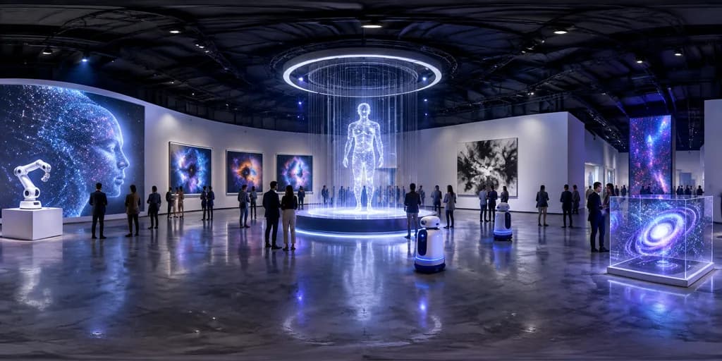 360 Equirectangular Futuristic AI Art Exhibition