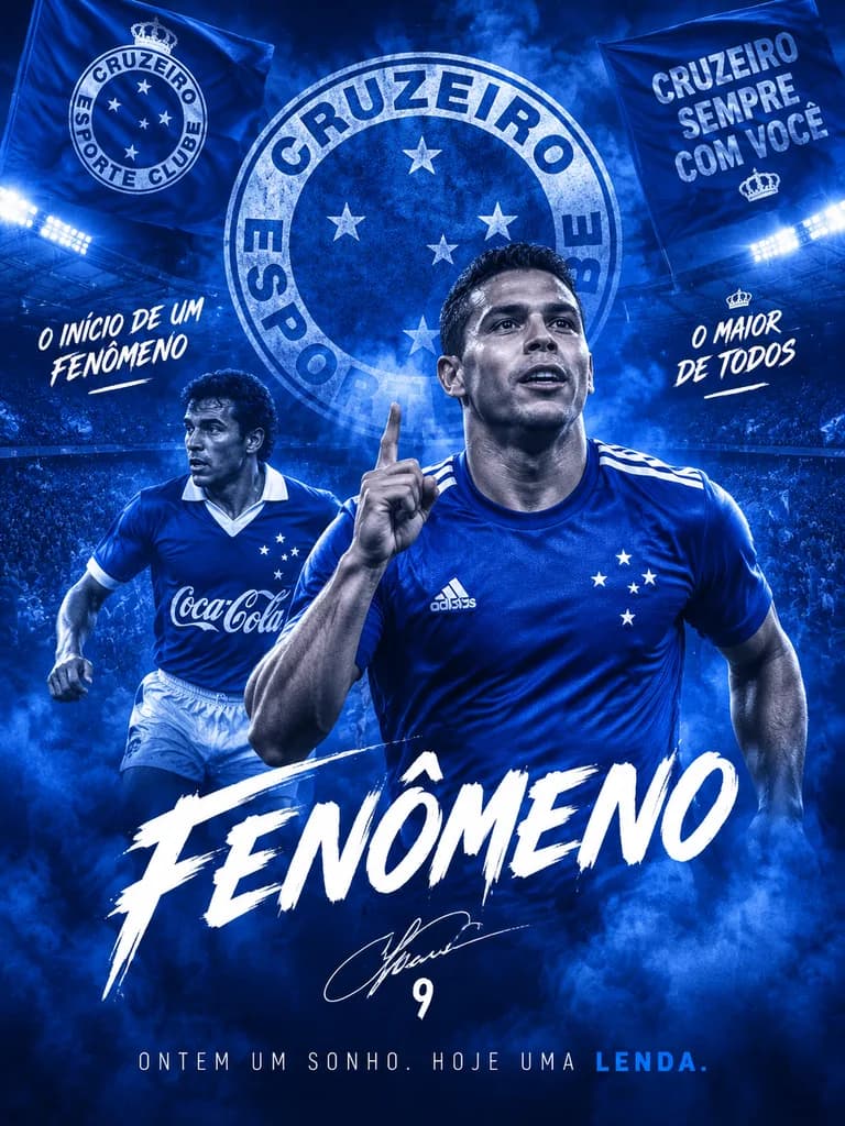 Monochrome Blue Football Legend Poster