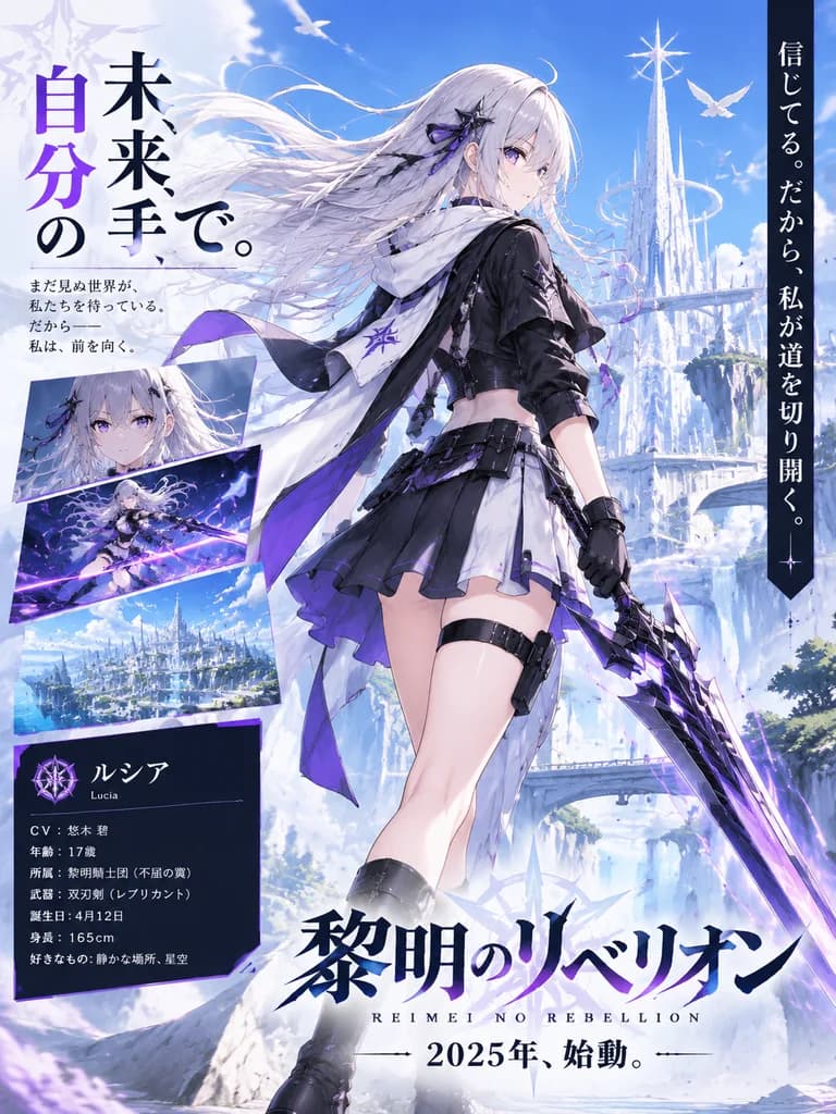 アニメ風SFファンタジー宣伝キービジュアル