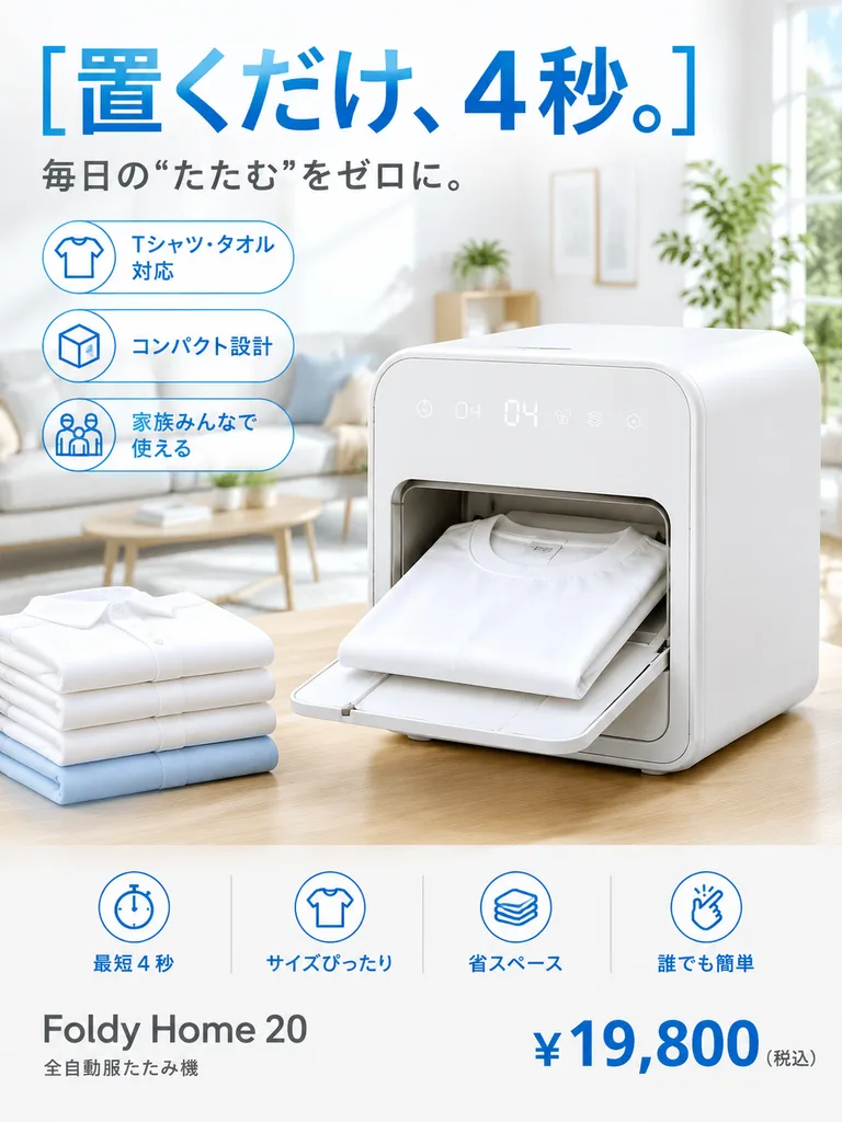 日系智慧摺衣機廣告海報