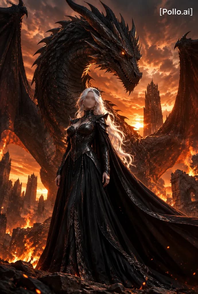 Dragon Queen in Burning Ruins