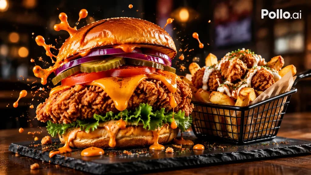 Crispy Chicken Sandwich Commercial Hero Shot
