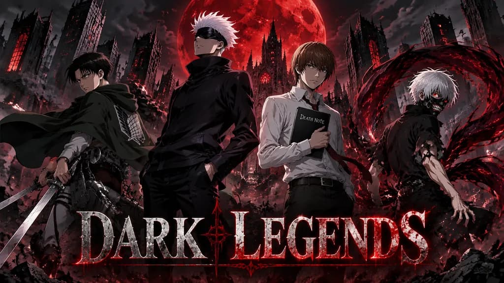 ブラッドムーンとダークアニメヒーローのポスター