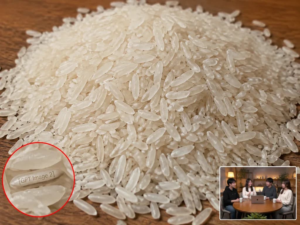 Engraved Rice Grain with Magnified Callout