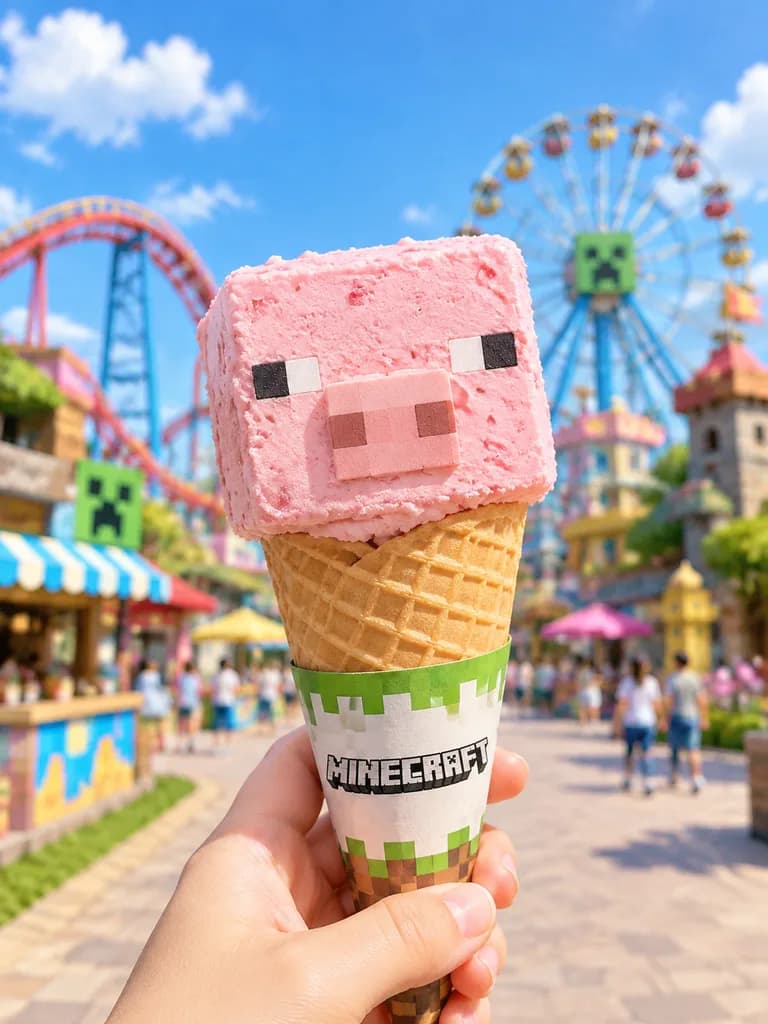 Pixel Piggy Theme Park Ice Cream