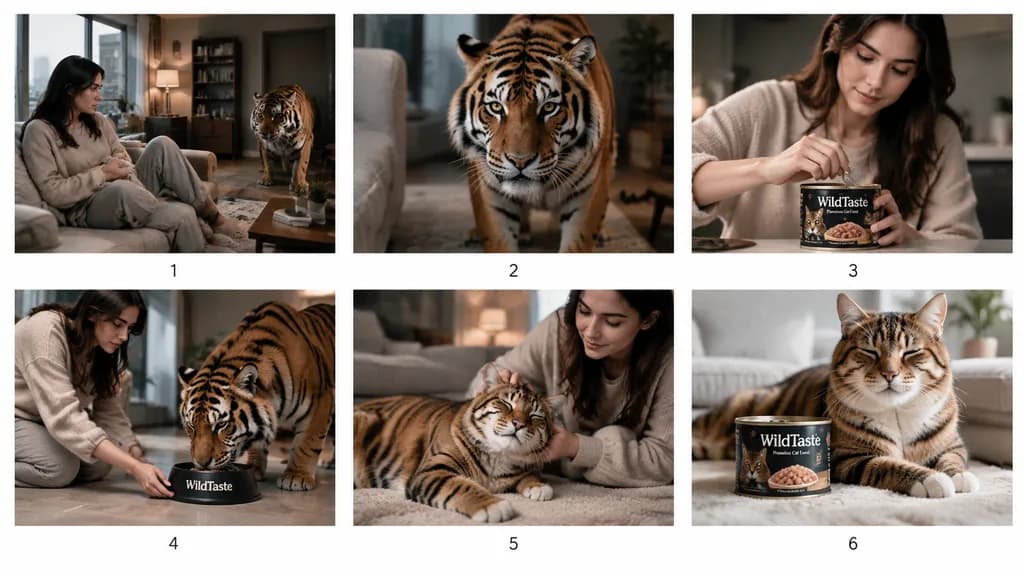 Cinematic Six-Panel Commercial Storyboard
