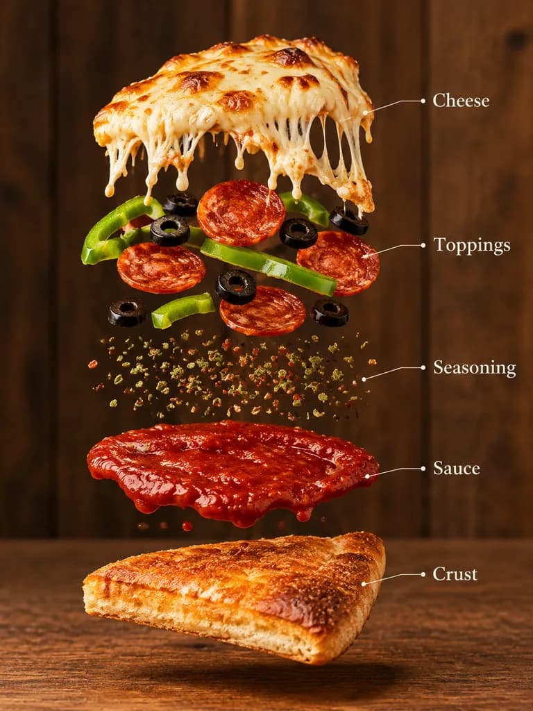 Exploded Pizza Slice Layer Infographic