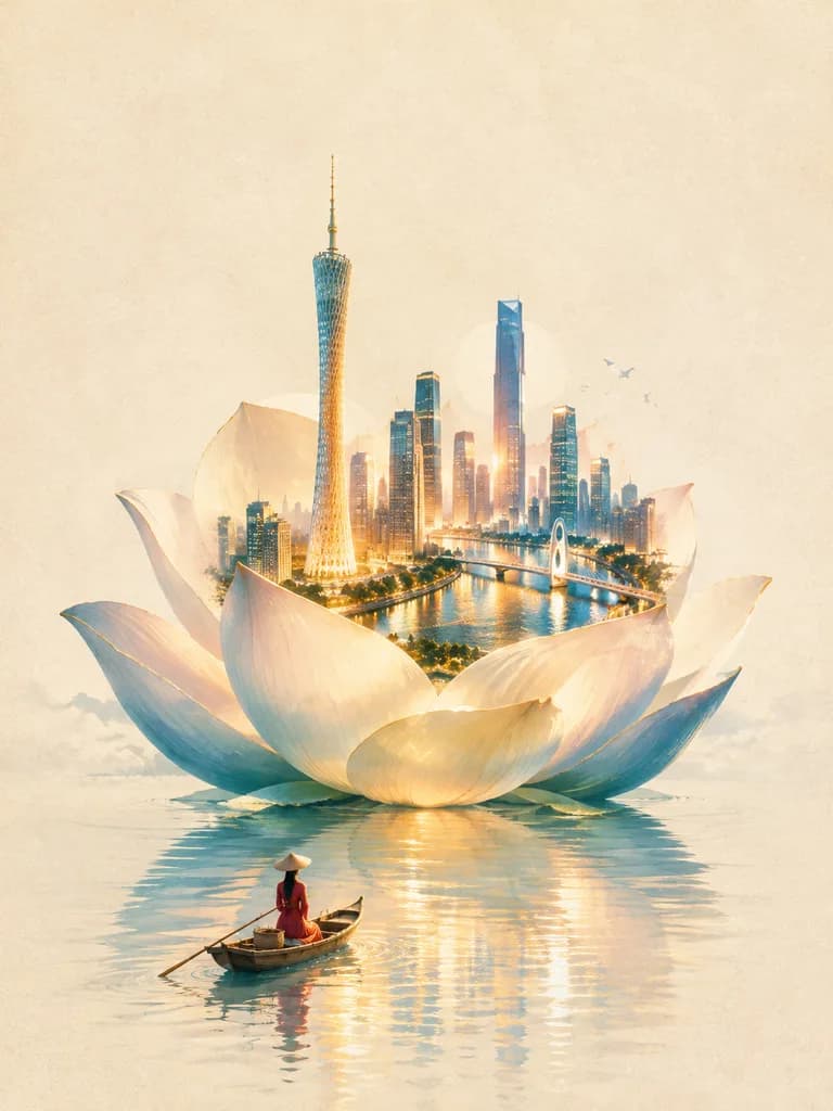 Miniature City Inside Giant Lotus