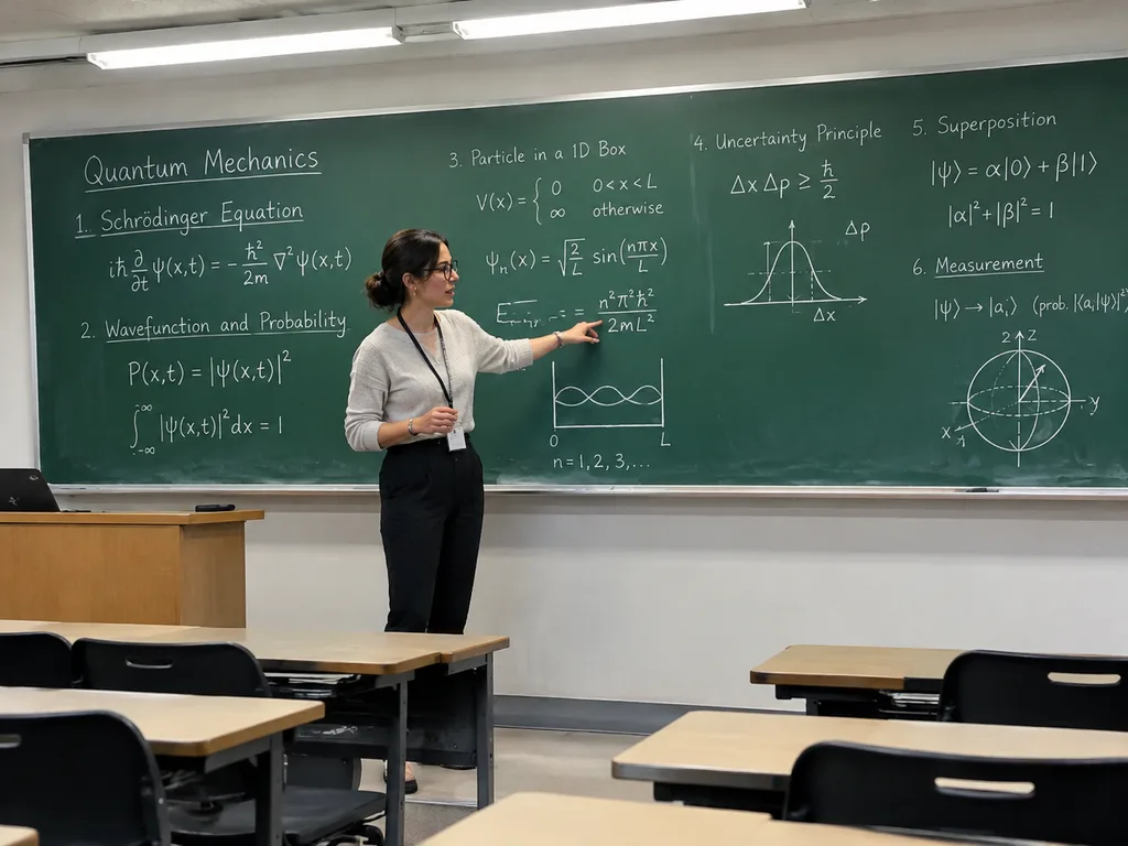 University Professor Teaching at Chalkboard