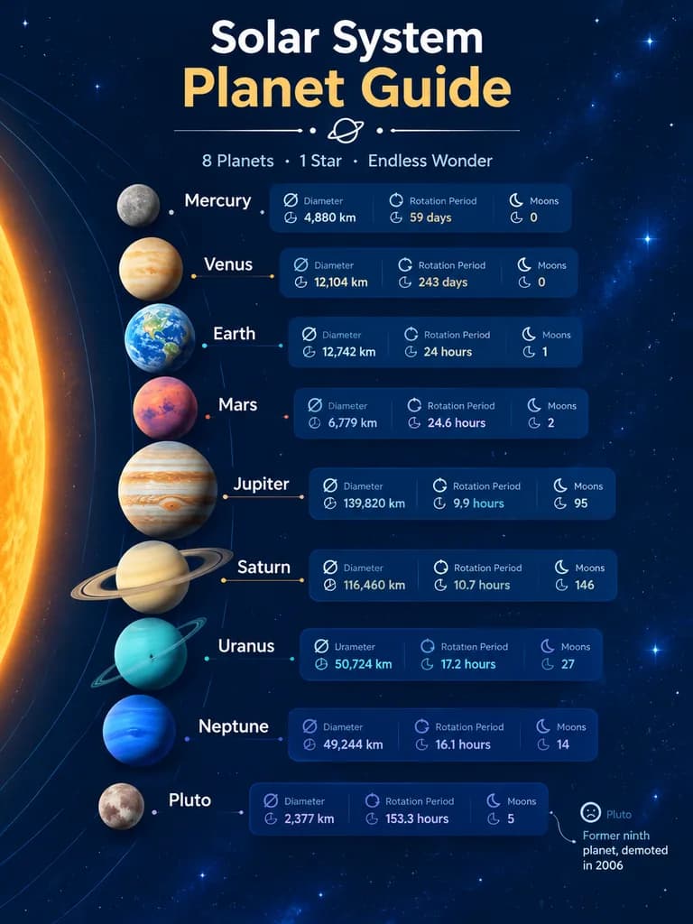 Solar System Planet Guide Infographic