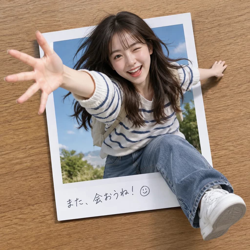 ภาพโพลารอยด์เอฟเฟกต์ 3D ทะลุกรอบ