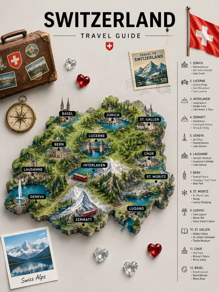 Vintage Relief Map Travel Poster