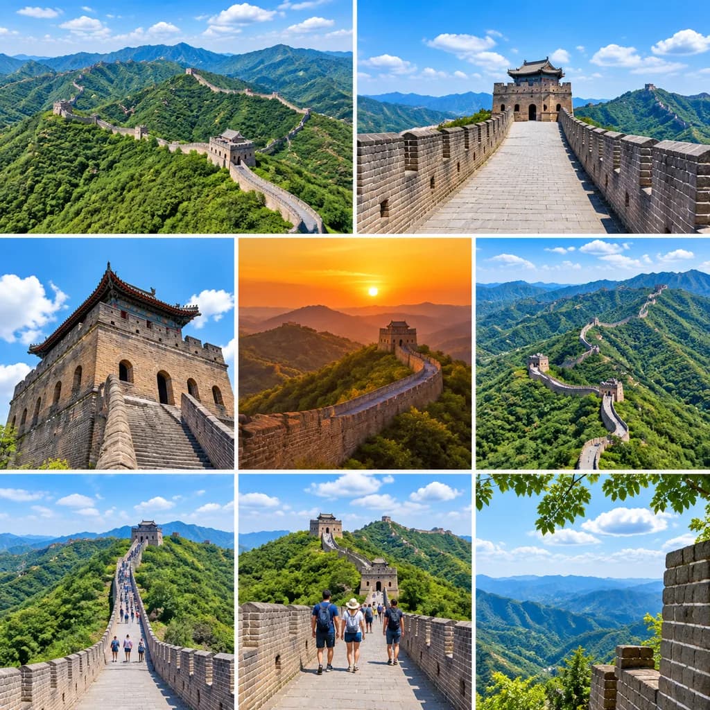 万里の長城 旅行コラージュ写真