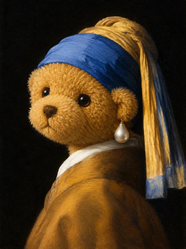 Teddy Bear with a Pearl Earring