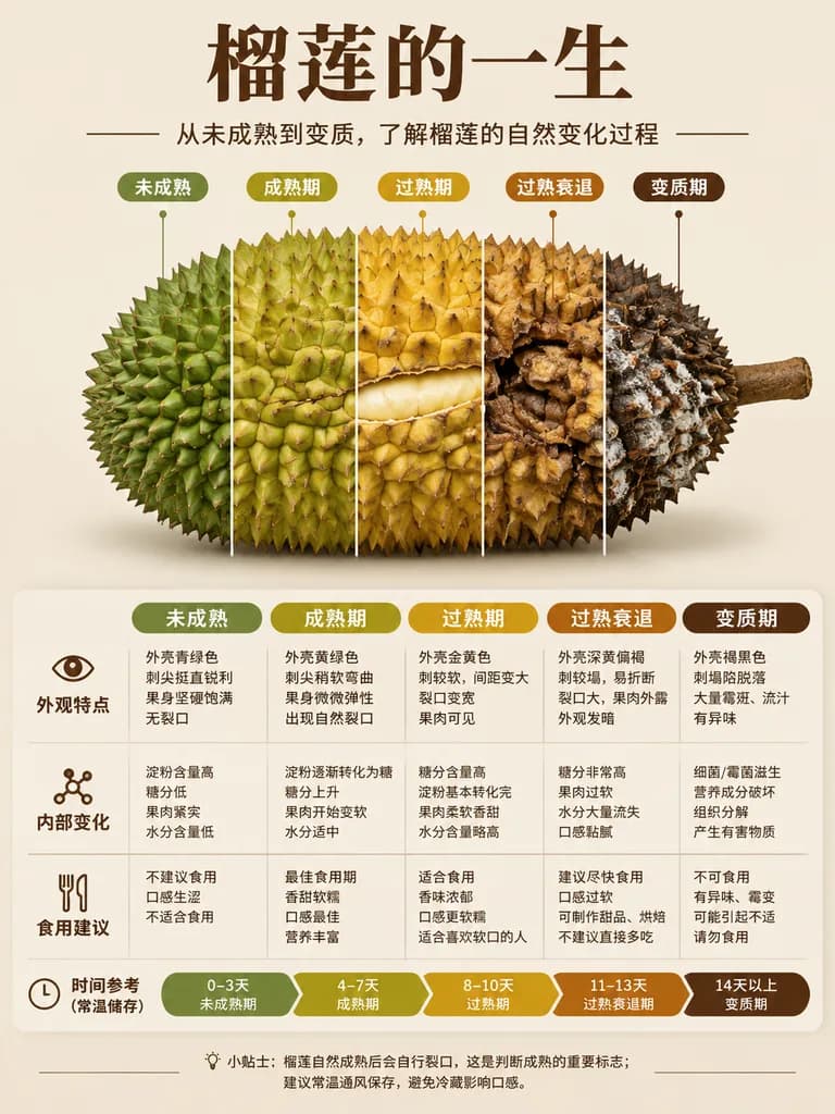 Durian Ripening Stage Infographic