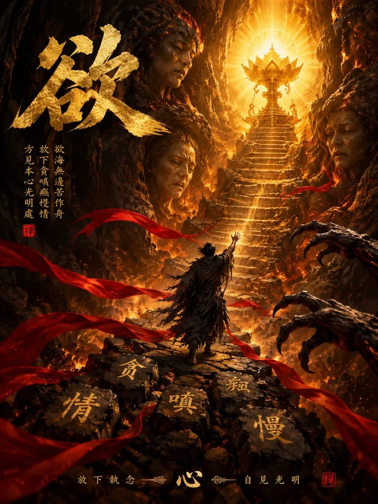 暗黑國風奇幻書法海報