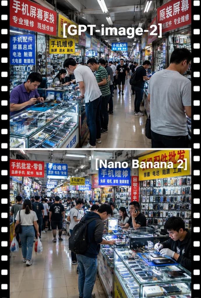 電脳街スプリットスクリーン比較ポスター