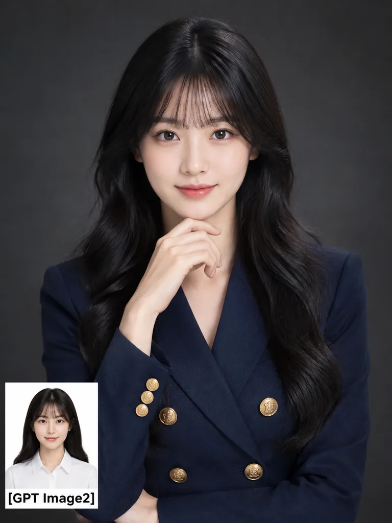 비교 인셋이 포함된 비즈니스 스튜디오 인물 사진