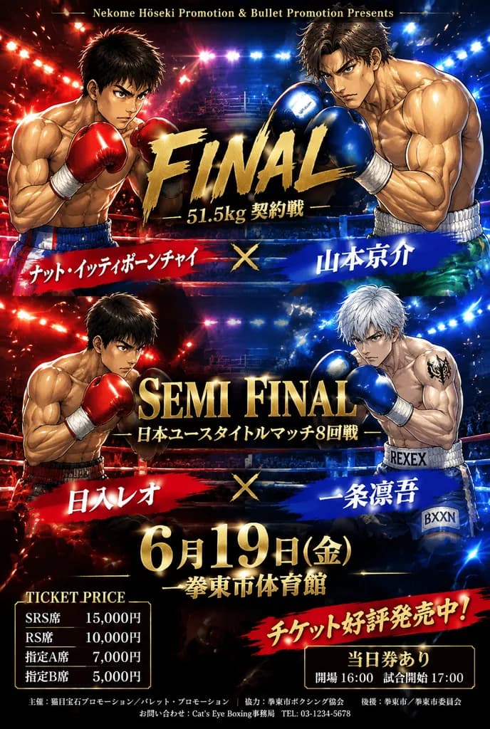 Anime Boxing Championship Event Poster