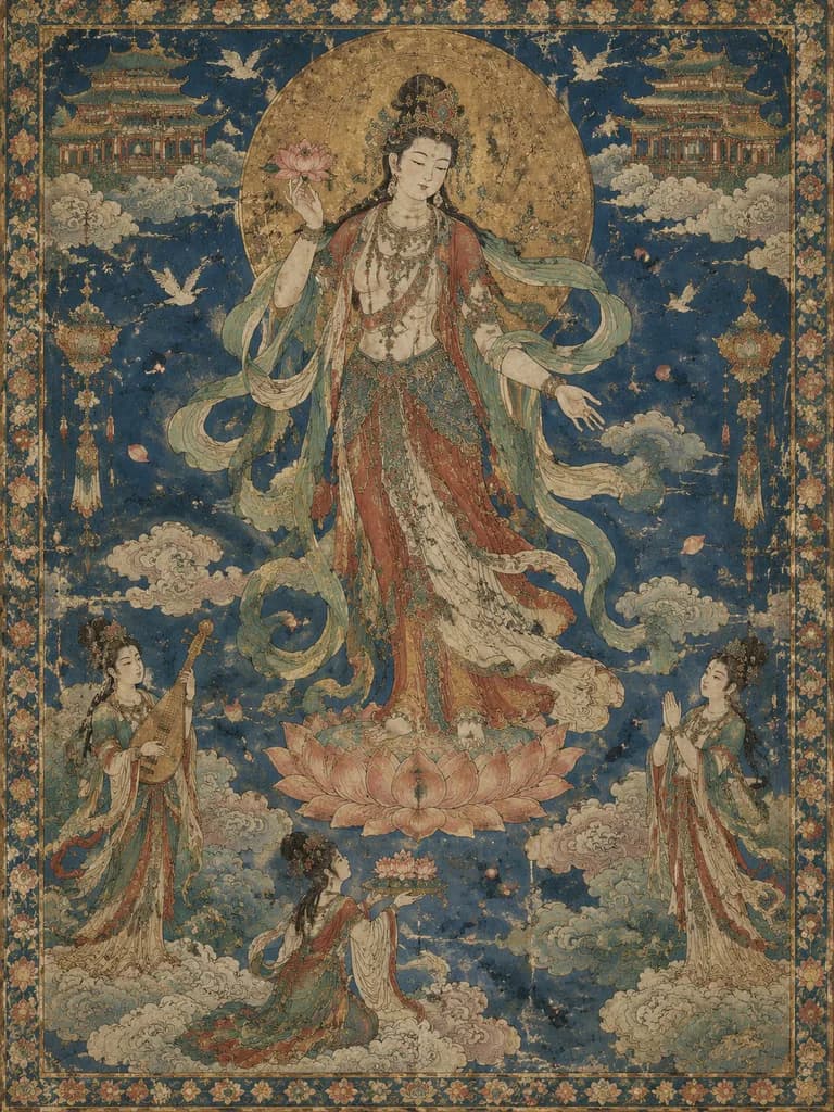 古代東アジアの天女壁画