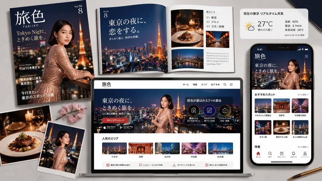 Tokyo Night Travel Brand Mockup Board