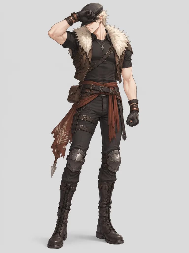 Fantasy RPG Male Adventurer Character Sheet