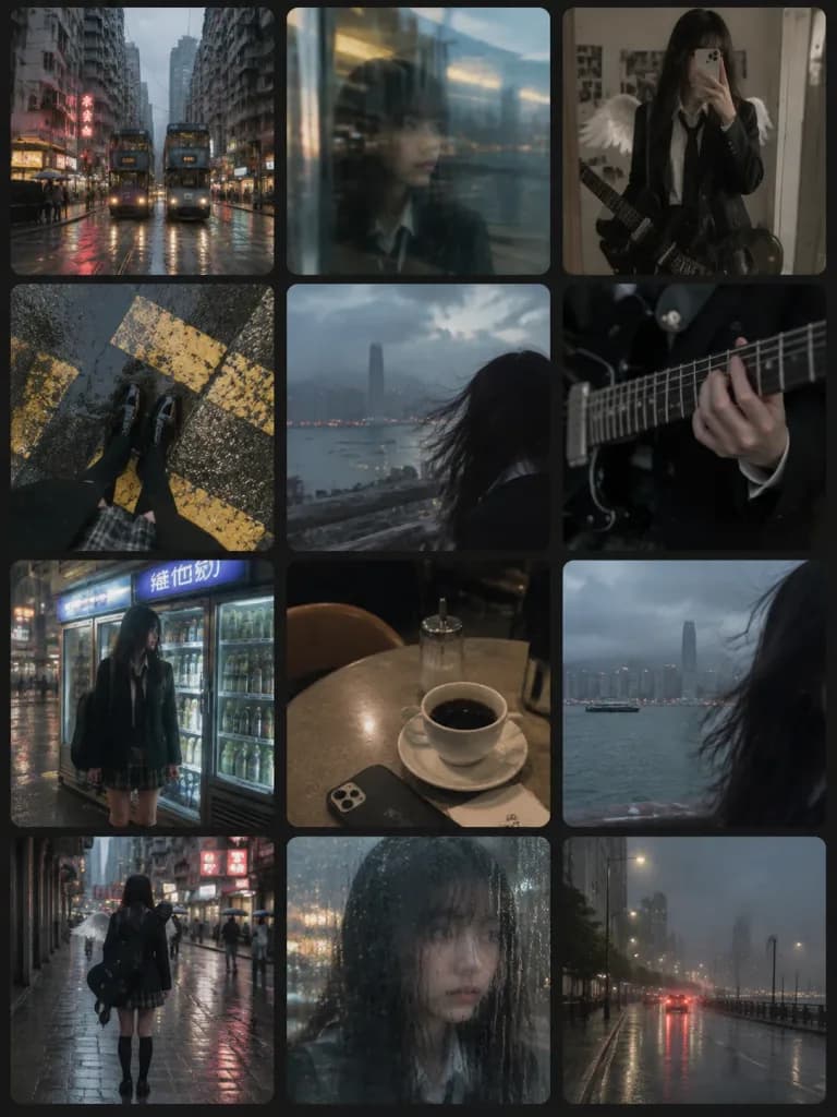 Rainy Hong Kong Student Guitarist Collage
