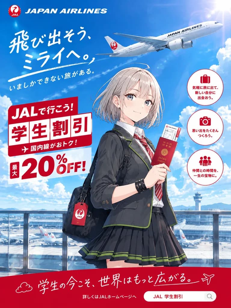 Anime Airline Student Discount Poster