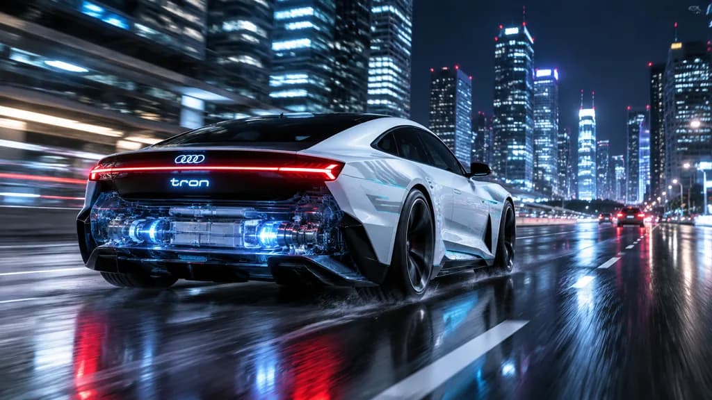 Futuristic Electric Coupe Night City Chase