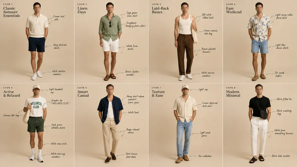 Summer Menswear Lookbook Styling Grid