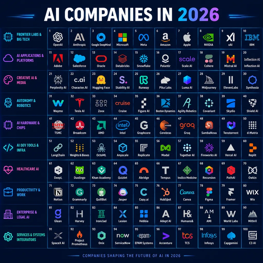 AI 생태계 그리드 인포그래픽 포스터