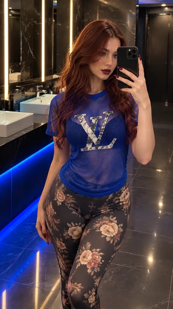 Modern Luxury Restroom Mirror Selfie