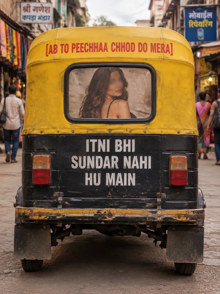 Rear View of Indian Auto Rickshaw