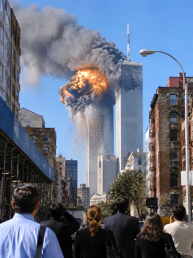 Manhattan Street View of Twin Towers