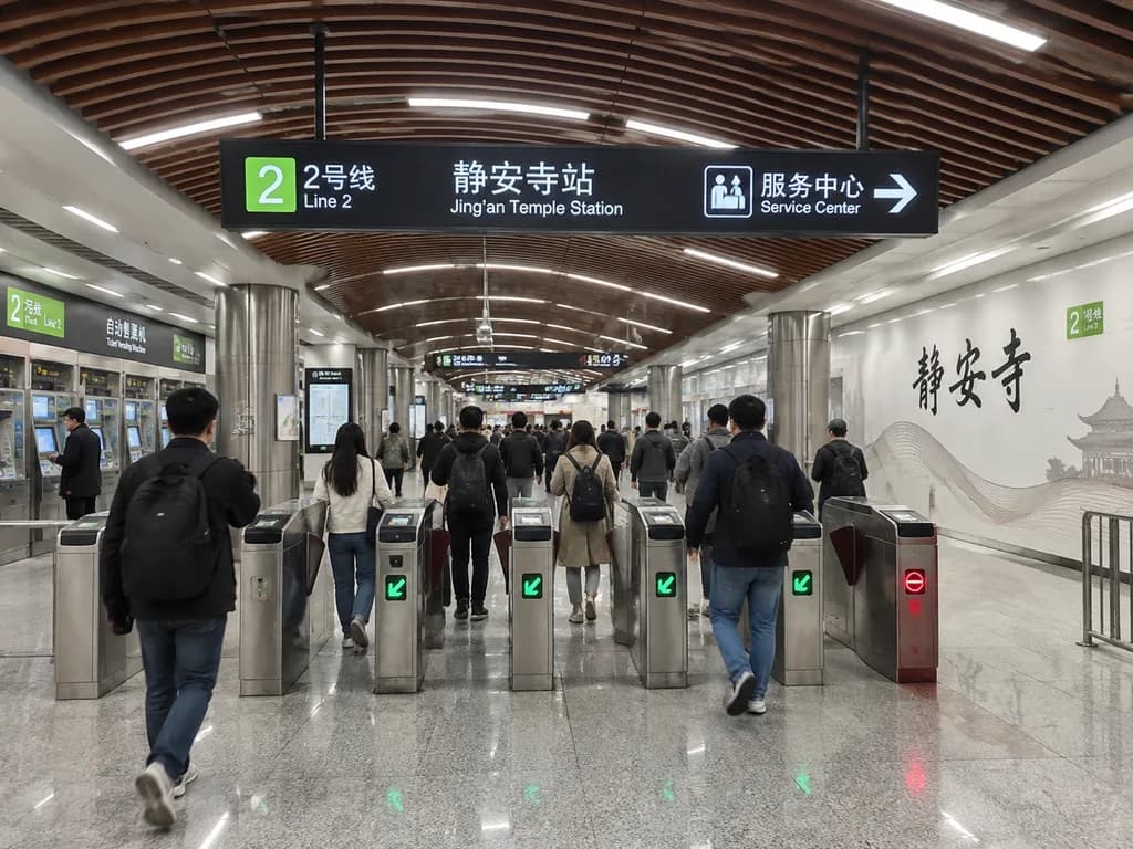 Shanghai Metro Concourse and Fare Gates
