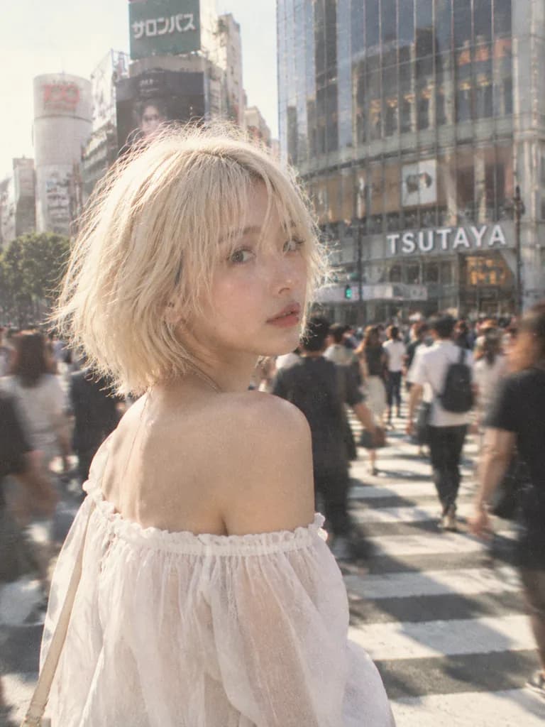 Retrato de Rua Vintage em Shibuya