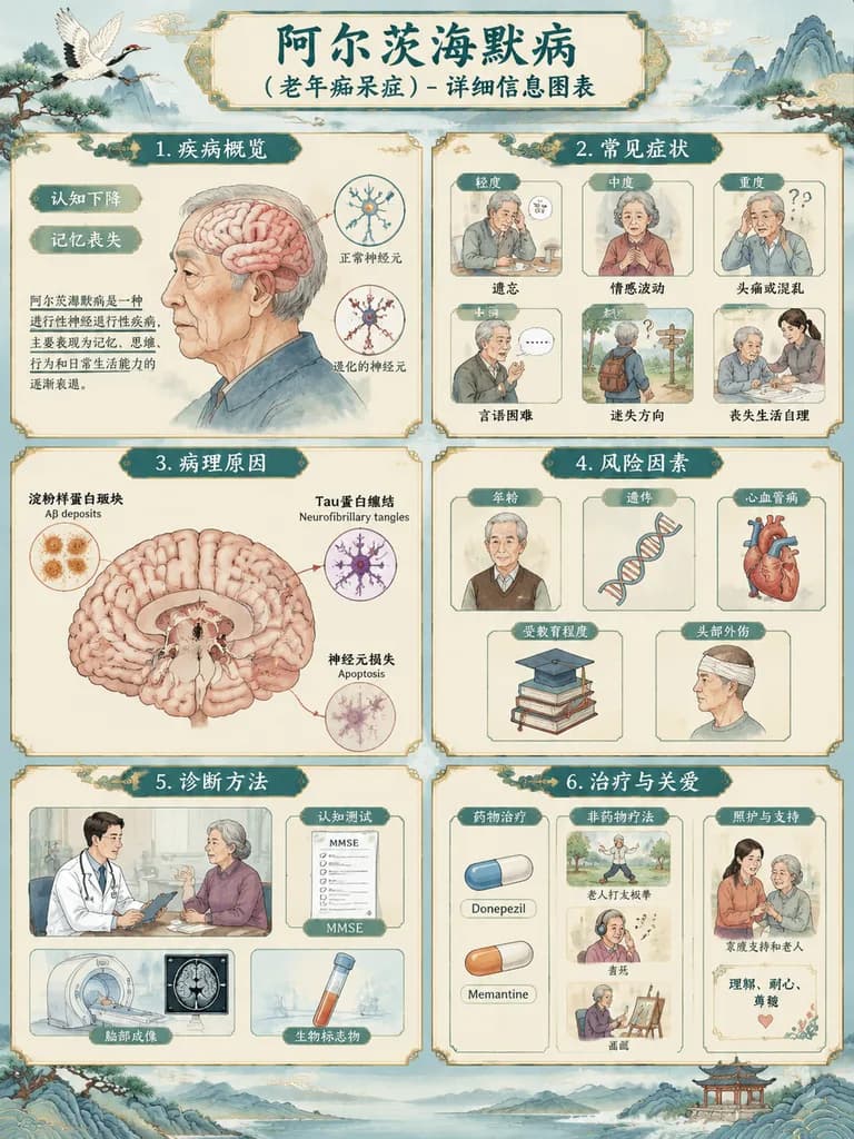 Chinese Alzheimer Medical Infographic Poster