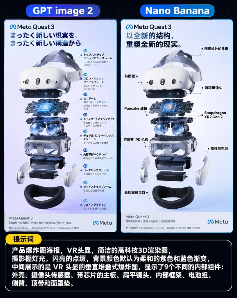VR Headset Exploded View Comparison Infographic