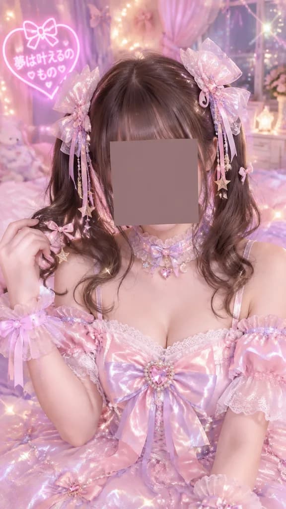 네온 하트 파스텔 일본 아이돌 초상화